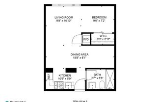 1 bed, 1 bath, 416 sqft, $1,595, Unit 409
