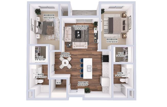 2 beds, 2 baths, 1,138 sqft, $2,055, Unit C-223