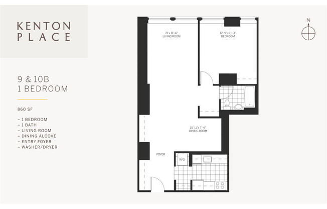 1 bed, 1 bath, 860 sqft, $5,995, Unit 10B