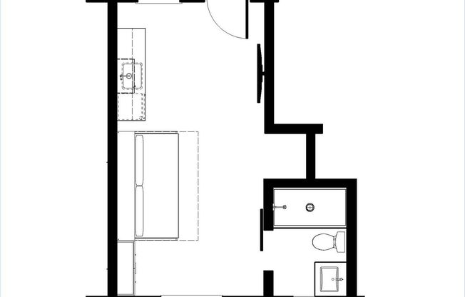 Studio, 1 bath, 294 sqft, $815, Unit 108