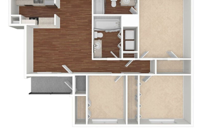 3 beds, 2 baths, 1,128 sqft, $1,309