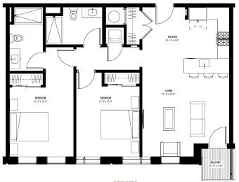 2 beds, 2 baths, 1,056 sqft, $2,950
