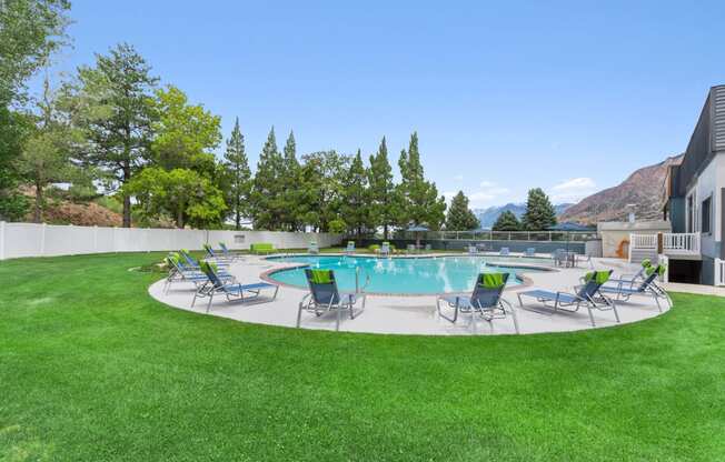 Pool Side Relaxing Area With Sundeck at Cliffs at Canyon Ridge, Ogden, 84401