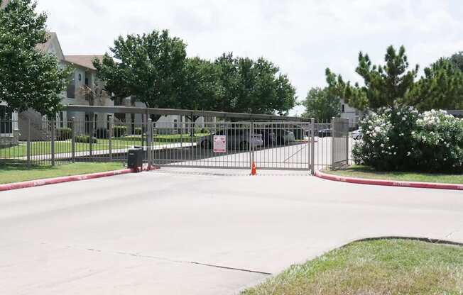A gated entrance to a residential area.