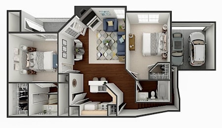 2 beds, 2 baths, 1,230 sqft, $1,493