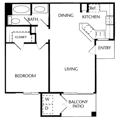 1 bed, 1 bath, 700 sqft, $2,387, Unit V15