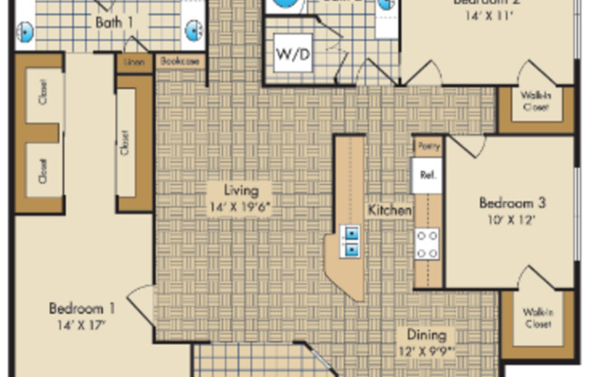 3 beds, 2 baths, 1,697 sqft, $2,495