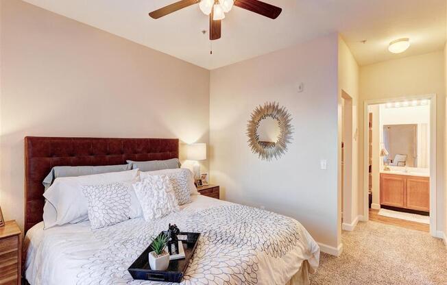 Residence at North Penn bedroom with lush carpet