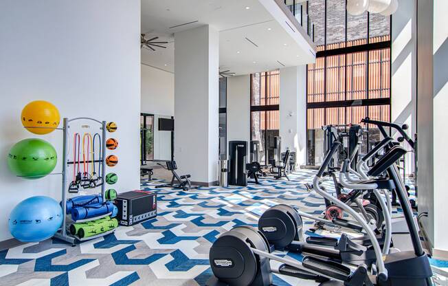 Fitness Center with Machines, Yoga equipment