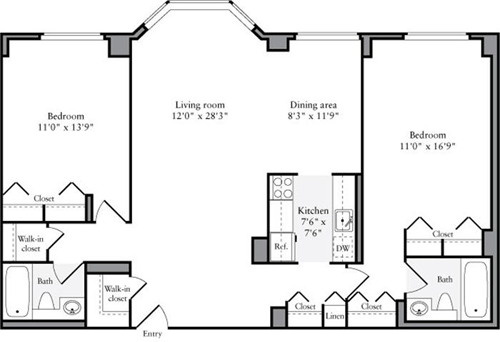 2 beds, 2 baths, 1,195 sqft, $6,951, Unit 04J