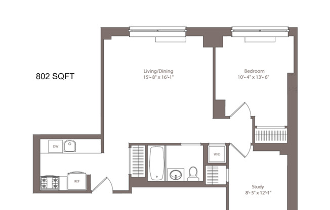 1 bed, 1 bath, 807 sqft, $4,281, Unit 8FADDISON