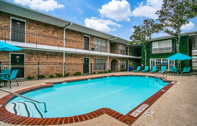 Blue Cool Swimming Pool at Bellaire Oaks Apartments, Houston, TX