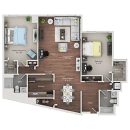 2 beds, 2 baths, 1,370 sqft, $2,330