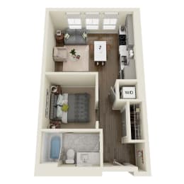 Studio, 1 bath, 522 sqft, $1,005