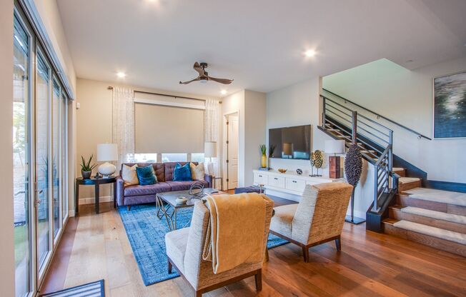 Absolutely gorgeous 2 bedroom 3.5 bathroom townhome with den in prestigious 55+ Trilogy community in Summerlin!