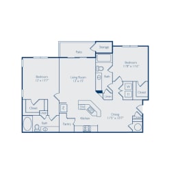 2 beds, 2 baths, 1,208 sqft, $1,881