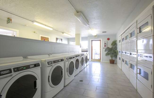 Washer and dryins in Laundry Room at Villas Del Cielo Aprartments in Albuquerque New Mexico October 2020