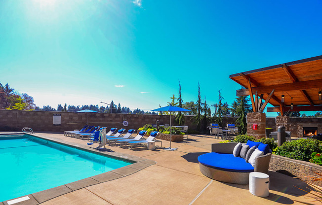 Picturesque Pool And Cabana Setting at The Pacifica Apartments, Washington