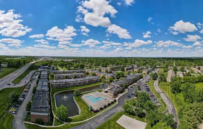 Aerial view of our community at Lawrence Landing, Indianapolis, Indiana