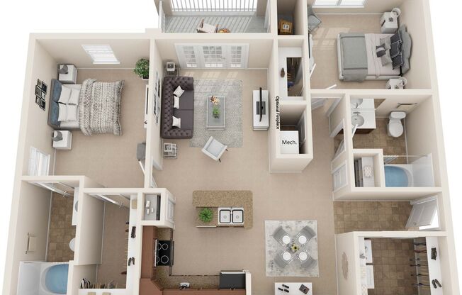 2 beds, 2 baths, 1,084 sqft, $2,259, Unit 400-203