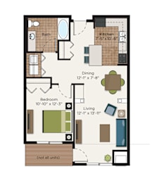 1 bed, 1 bath, 738 sqft, $1,155