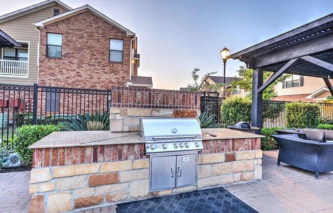 grilling station and outdoor serving area with plenty of counter space