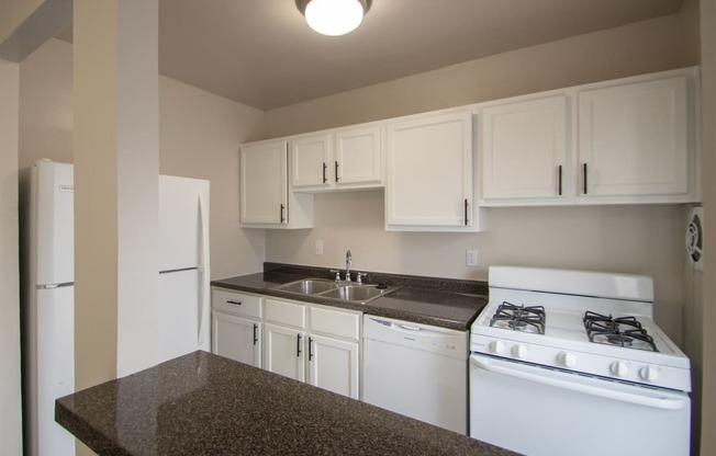 This is a photo of the kitchen pass through window in the 631 square foot, B-style (Ranch) 1 bedroom/1 bath floor plan at Colonial Ridge Apartments in the Pleasant Ridge neighborhood of Cincinnati, OH.