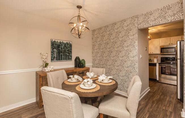 Chic Dining Room at Madison Landing at Research Park Apartments in Madison, Alabama