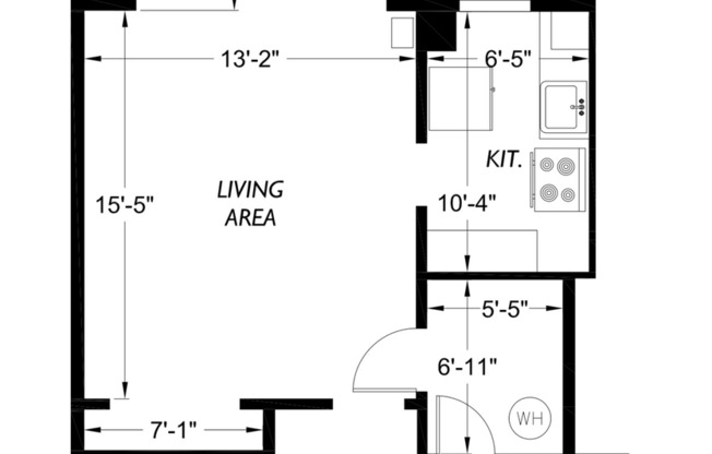 Studio, 1 bath, 450 sqft, $1,445, Unit 308