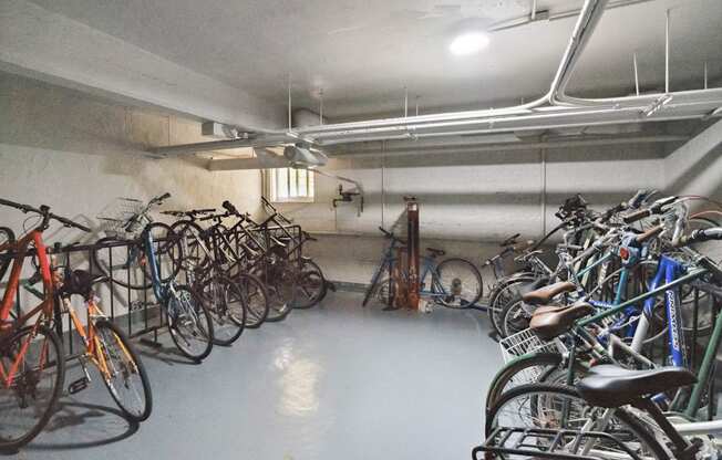 Bike storage at Highview and Castle Manor in Washington DC 20009