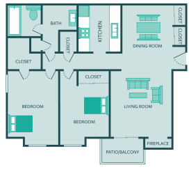 2 beds, 1 bath, 818 sqft, $1,230