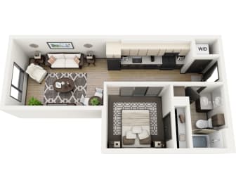 1 bed, 1 bath, 556 sqft, $2,189