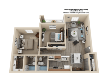 2 beds, 2 baths, 963 sqft, $1,315