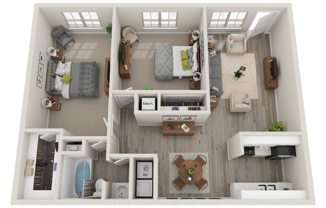 2 beds, 1 bath, 851 sqft, $999