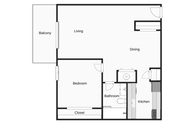 1 bed, 1 bath, 670 sqft, $1,180