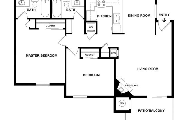 2 beds, 2 baths, 1,000 sqft, $1,835