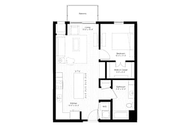 1 bed, 1 bath, 742 sqft, $1,589