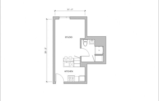 Studio, 1 bath, 338 sqft, $1,199