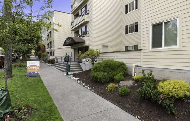 Welcome Sign in front of Hill Crest Apartment Homes, Seattle, WA