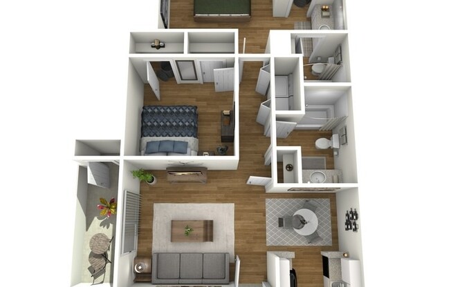 2 beds, 2 baths, 1,010 sqft, $1,050
