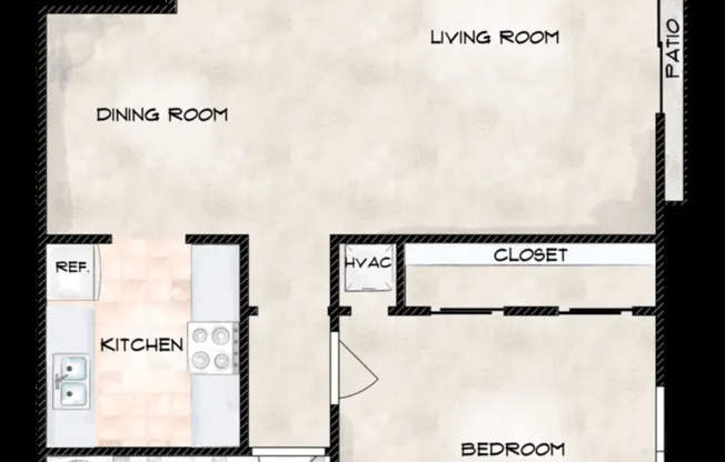 1 bed, 1 bath, 745 sqft, $989, Unit 76 Up