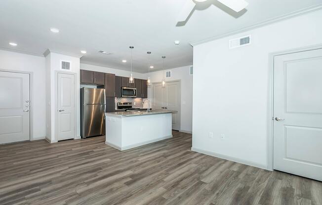 a refrigerator in a kitchen