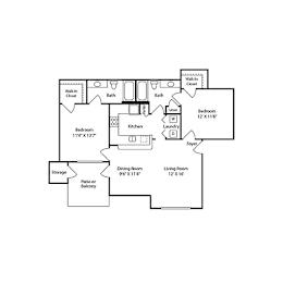 2 beds, 2 baths, 993 sqft, $1,382