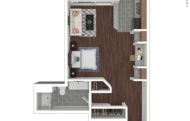 Studio, 1 bath, 514 sqft, $820