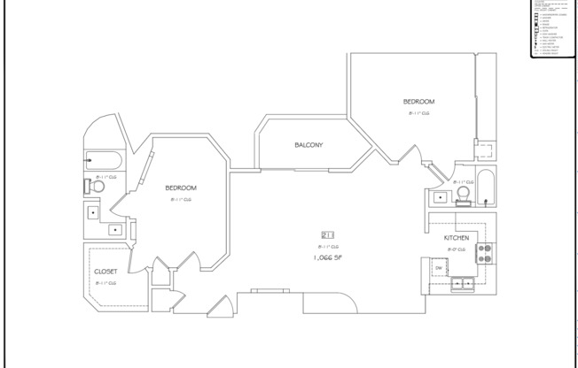 2 beds, 2 baths, 998 sqft, $2,462, Unit 211