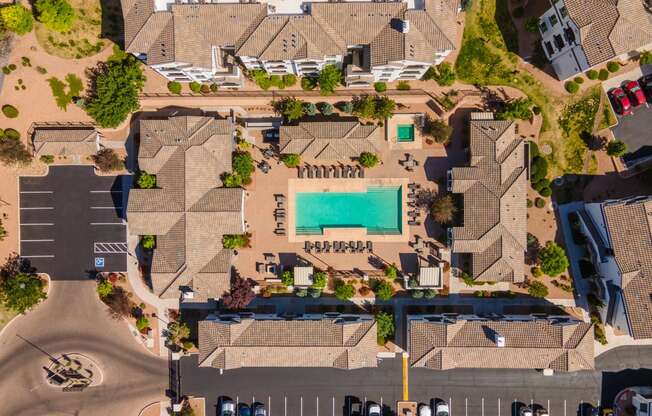 Aerial View Of Pool at SkyStone Apartments, Albuquerque