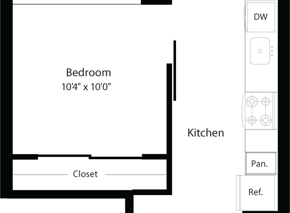 1 bed, 1 bath, 614 sqft, $1,950, Unit 515