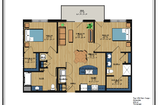 2 beds, 2 baths, 973 sqft, $1,685, Unit 103TA