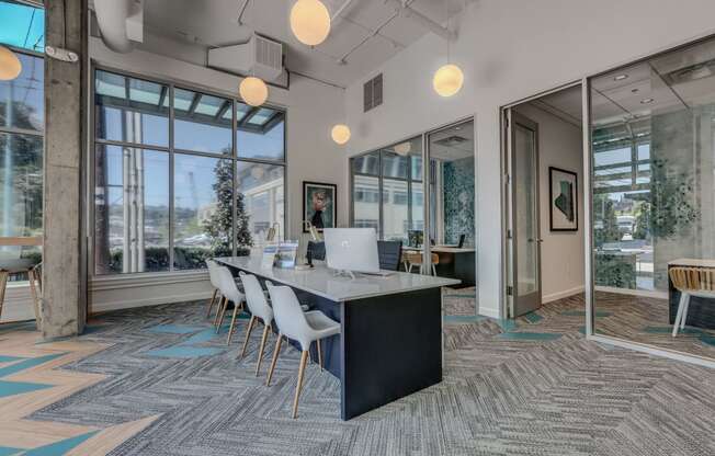 Brightly Decorated Leasing Office at Equinox, Seattle
