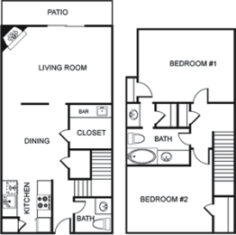 2 beds, 1.5 baths, 1,361 sqft, $1,156